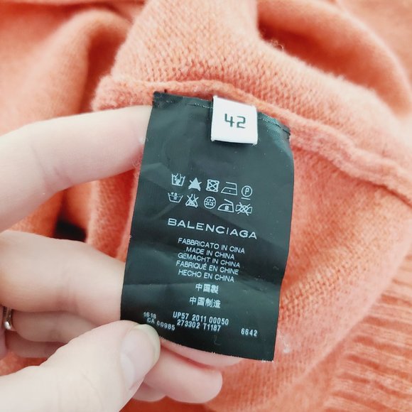 Balenciaga Knits Sweater Wool Cable Knit Fisherman Fall Winter Coral Pink 42 - Picture 11 of 14